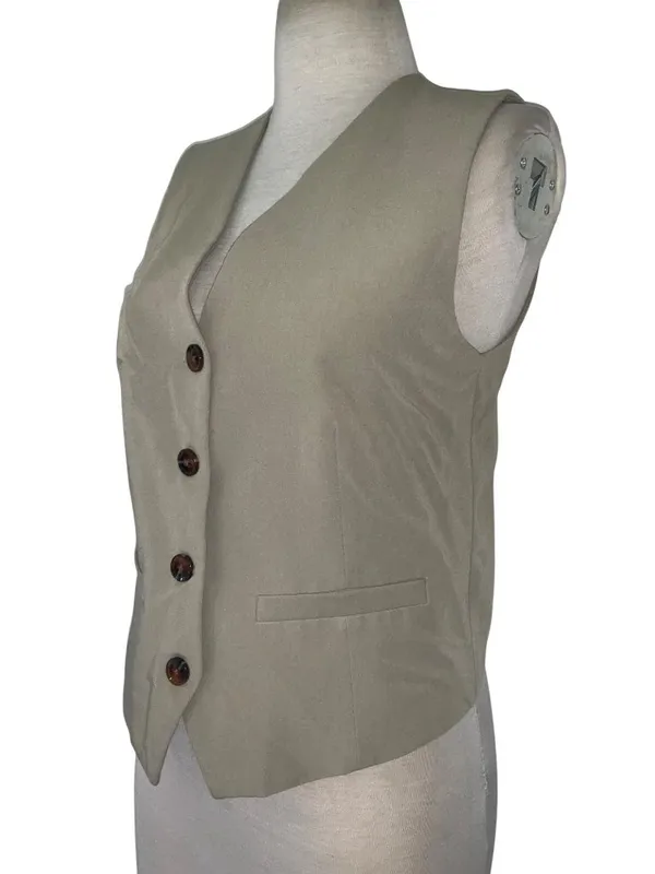 Samsoe Ramona Vest in Tan Medium Womens Sleeveless Tank Top - Image 7