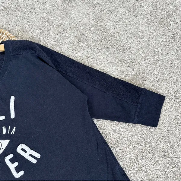 Hollister Women’s Pullover Sweatshirt 7/8 Sleeve Boat Neck in Navy S - Image 5