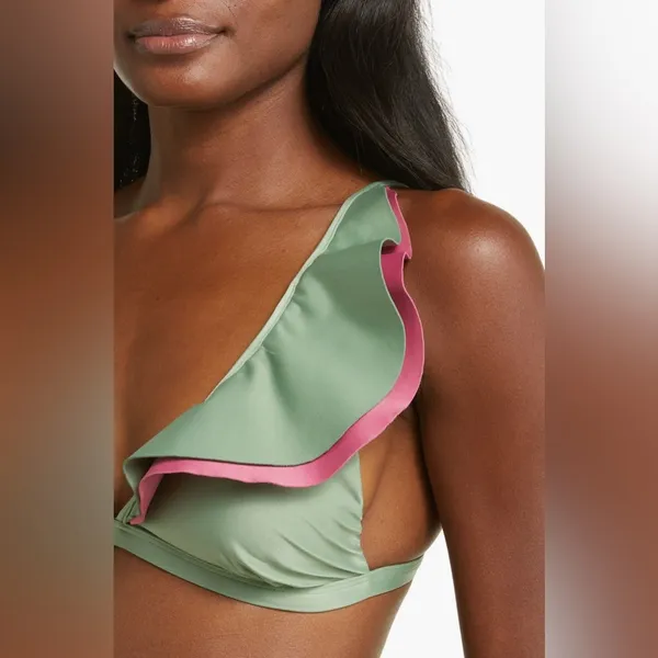 Farm Rio Ruffle Bikini Top, Size Medium , $$115 - Image 4