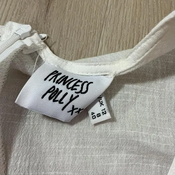 Princess Polly White Textured Wrap Mini Dress Ruffle Tie‎ Waist Fairycore - Image 6