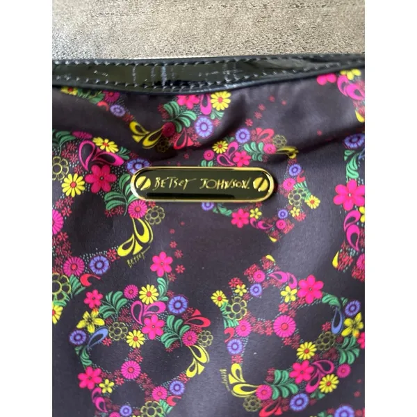 Betsey Johnson colorful floral happy skull‎ pattern hobo bag - Image 3
