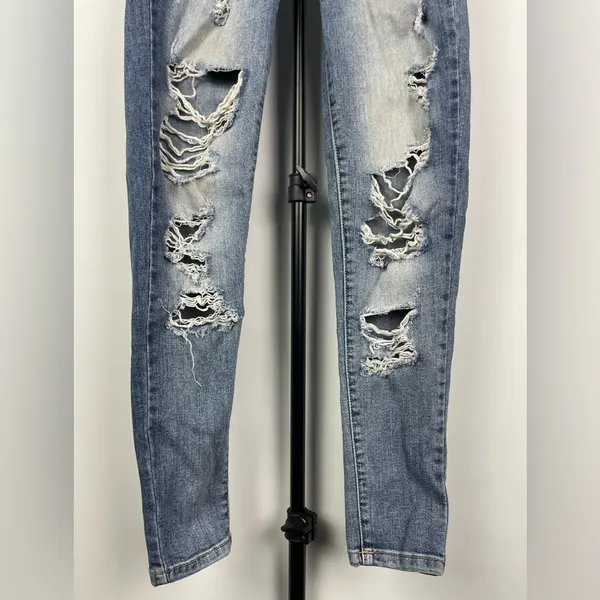 Kancan Light Blue Distressed Destroyed KC11004‎ Skinny Jeans - Image 3