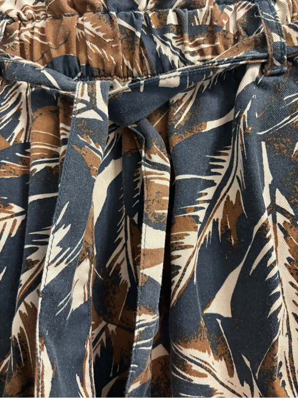 C&C California Tropical Palm Leaf Mini Skirt Medium Paperbag Waist Lyocell Boho - Image 7