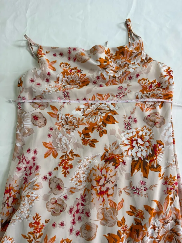 Slip dress silky fall colors cowl neck - Image 5