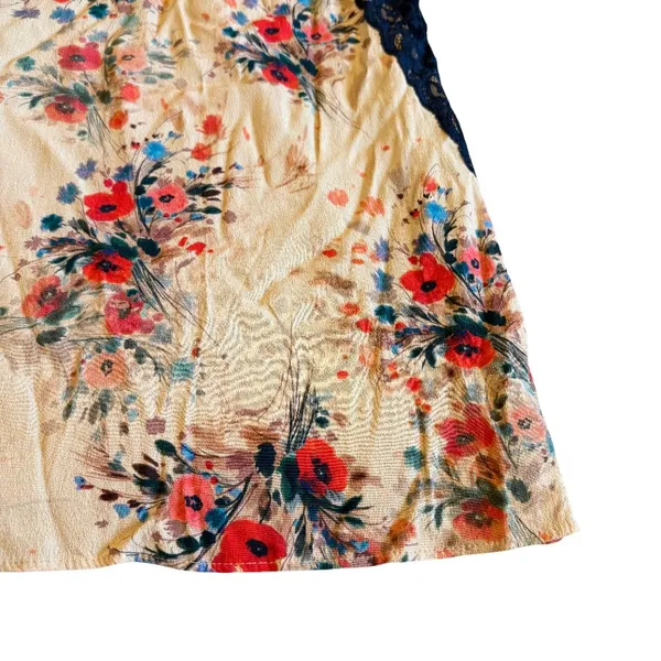 Zara Floral Print Slip Dress Lace Trim Spaghetti Strap Mini Size XS Women's - Image 8