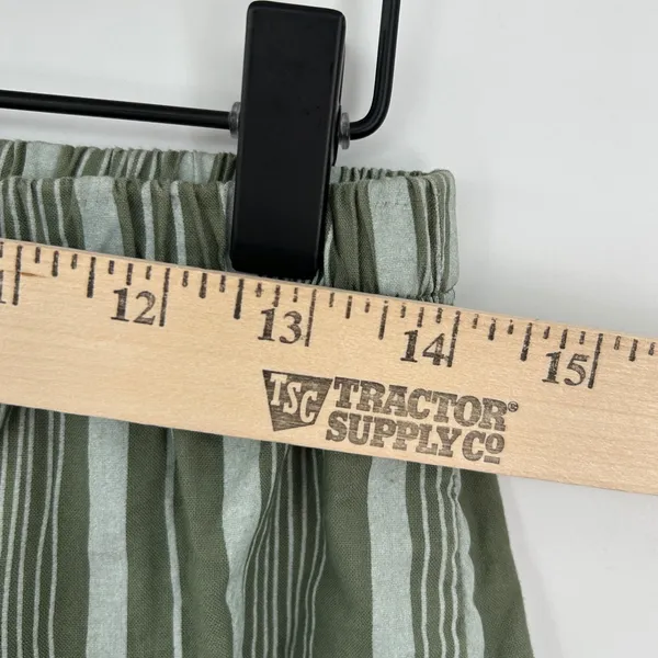 Fresh Produce‎ Green Striped Cotton Cargo Crop Capri Pants Size S Boho Indie - Image 7