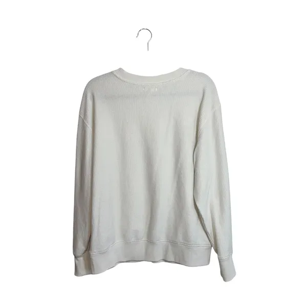 Maurices Corded Multi Floral Sweatshirt White Pullover Crew Neck - Image 6
