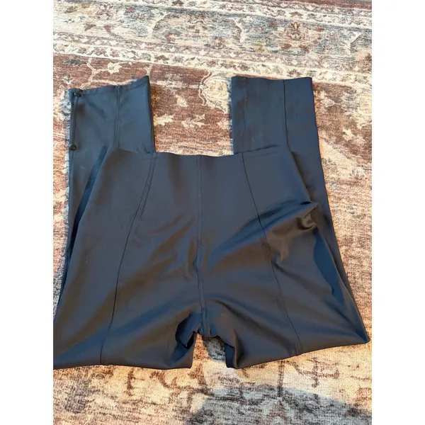 Halara Black High Waisted Flare 7/8 Leggings Snap Hem Seam Front Pants Large NWT - Image 5