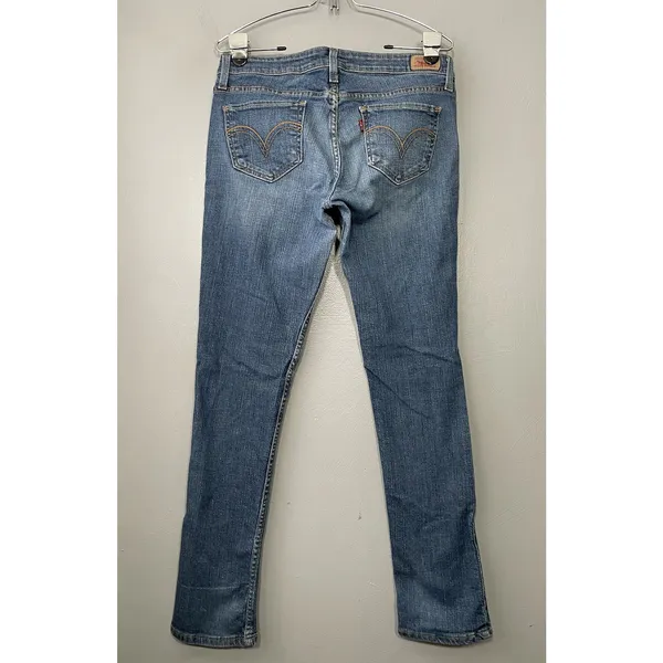 Levis Too Superlow 524 Jeans Size 9 Blue Denim 30X30 Slim Straight Cigarette - Image 4