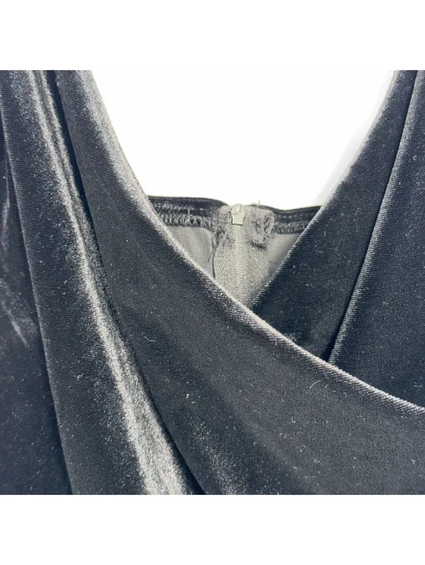 Premier Amour Black Velvet Cowl Neck Dress Size 6 NWT - Image 9