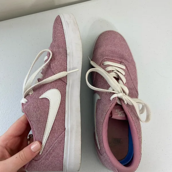 EUC Nike‎ women’s pink SB check solar elemental canvas tie fashion sneakers 10 - Image 4