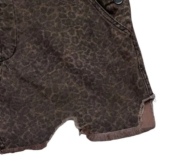 Free People womens size 8 animal print overall jumper distressed dress denim - Image 3