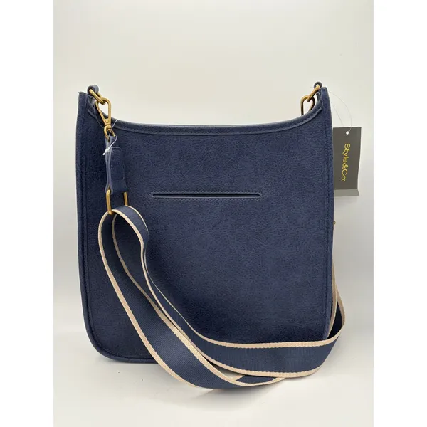 Women’s Style&Co Navy Blue Leather Crossbody Purse - Image 3