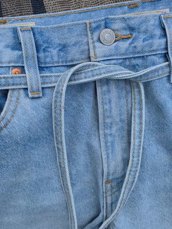 Levis Premium Womens XL Straight Jeans 28 Linen Blue Mid Rise Baggy Loose - Image 9