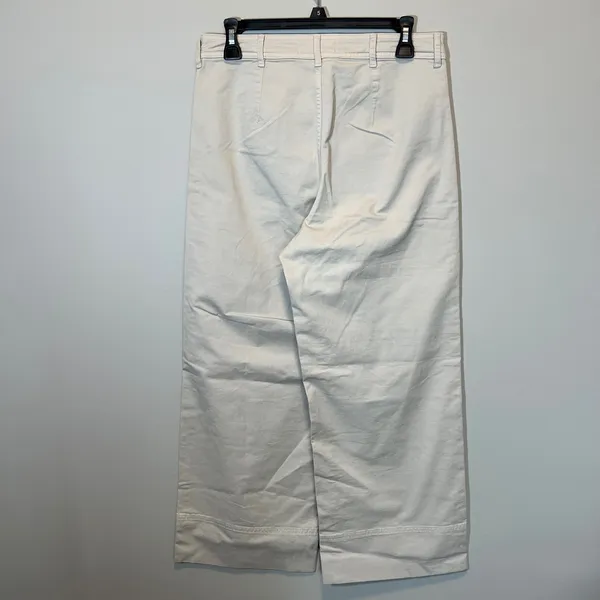Everlane Wide Leg Crop Pant Cream High Rise Stretch Cotton Twill Size 4‎ - Image 5