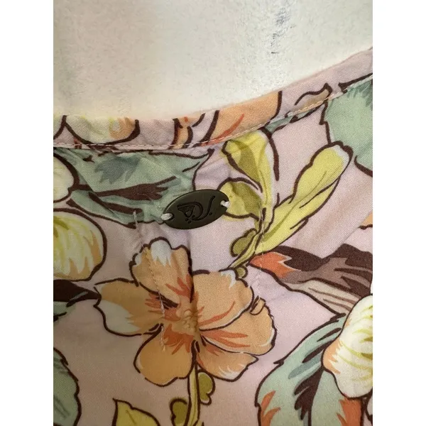 Vintage Quiksilver Women's Hawaiian Tropical Floral Halter Neck Tie Top M - Image 3