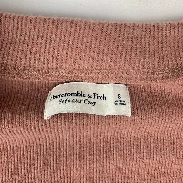 Abercrombie & Fitch women's small soft cozy tan sweater open cardigan brown casu - Image 3