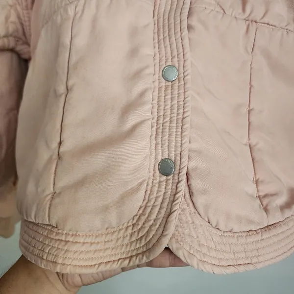 BLANK NYC Tencel Pink Drop Shoulder Quilted Oversize Jacket Boho Chic Fall M - Image 7