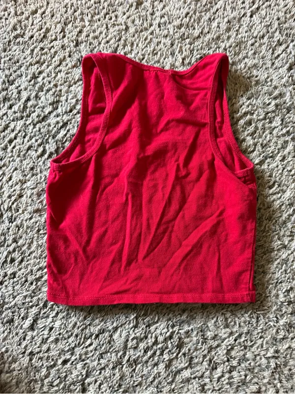 Bozzolo Bright Red V-Neck Tank Top - Image 5