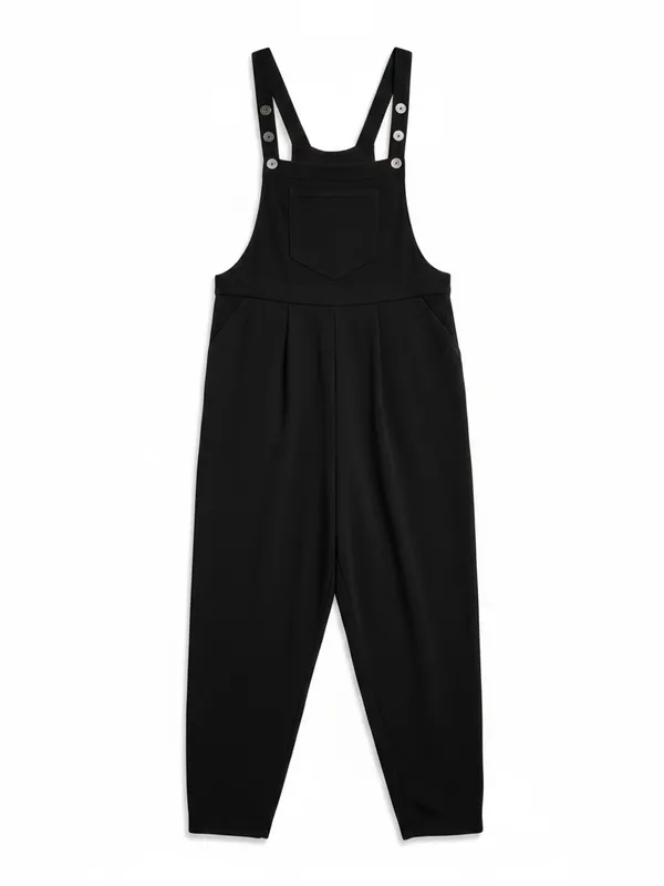 Halara Waffle Knit Overall Joggers Black‎ Small - Image 3