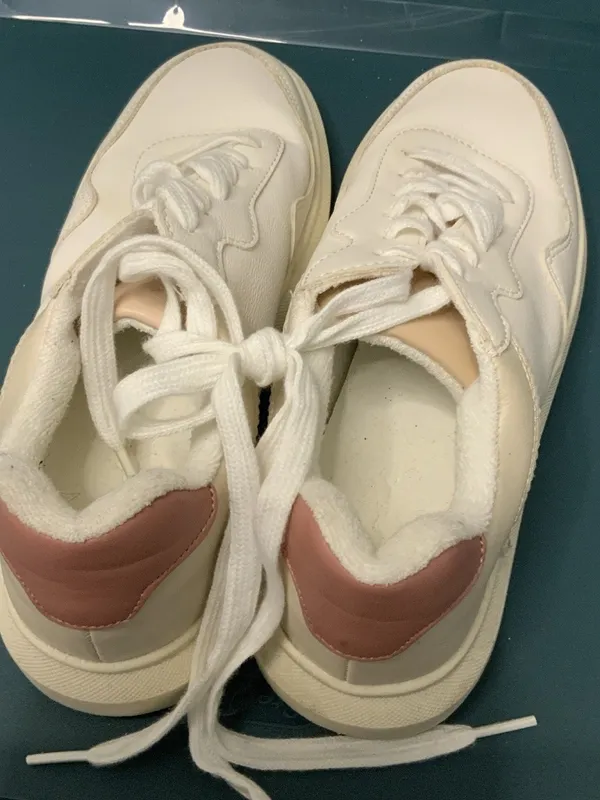 Shoes Women White Pink Lace Up Chunky Size 7 - Image 4