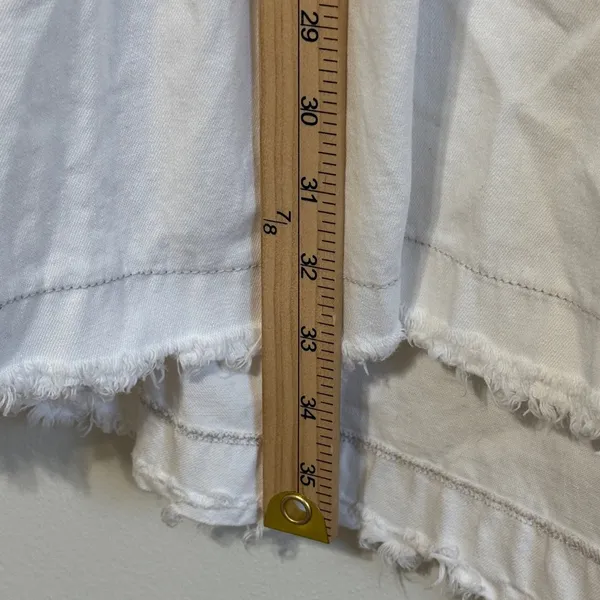 NWOT Free People Hannah Denim White Mini Dress Size Large Long Sleeve - Image 10