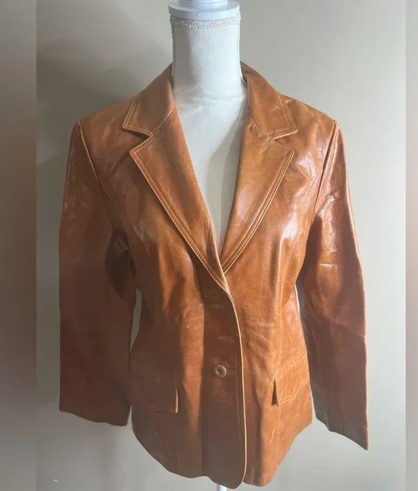 For Joseph 100% leather coat camel color size large - Image 2