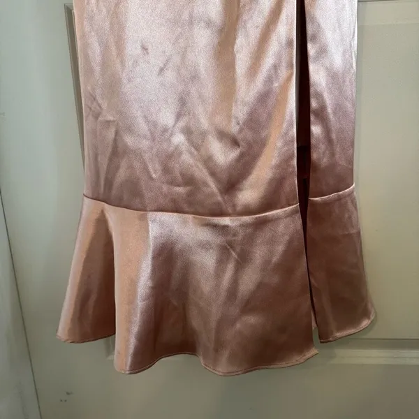 Birdy Grey Eugina Convertible Midi Dress Shiny Satin Rose Gold - Image 5