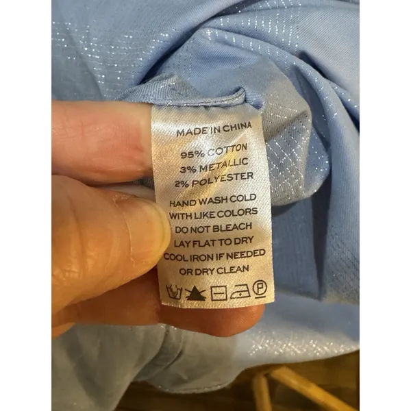 Hill House The Athena Nap Dress in Light Blue Glitter Check Size XS - Image 9