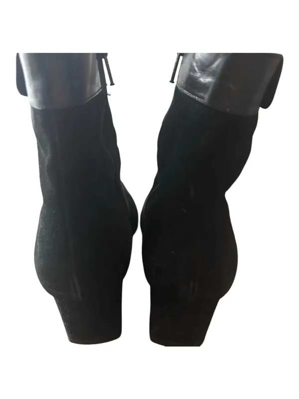 Coach Hillary‎ Black Suede Ankle Boots Block Heel Made in Italy Size 8.5 B - Image 5