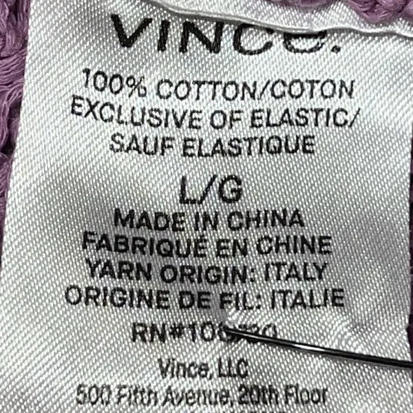 Vince‎ Womens Size Large Crochet Camisole Tank Top Square Neck Knit Purple Lilac - Image 9