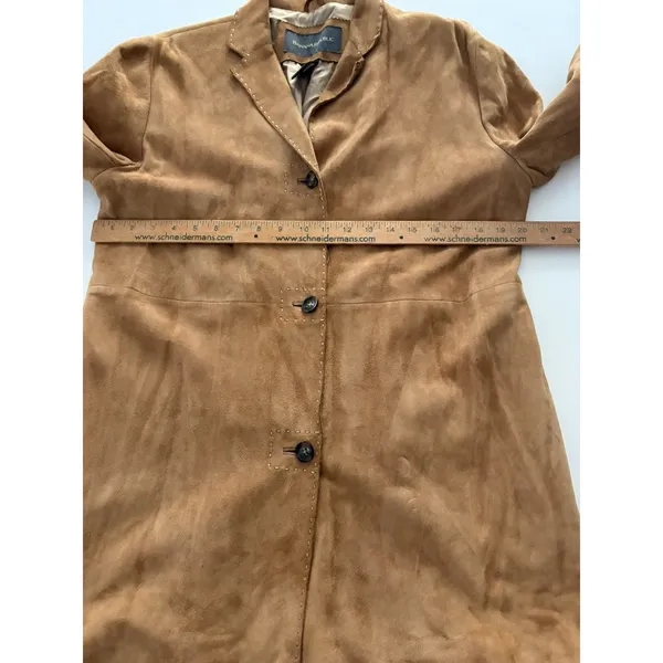 Vintage Y2K Banana Republic Genuine Leather Suede Coat Women Large Brown Jacket* - Image 5