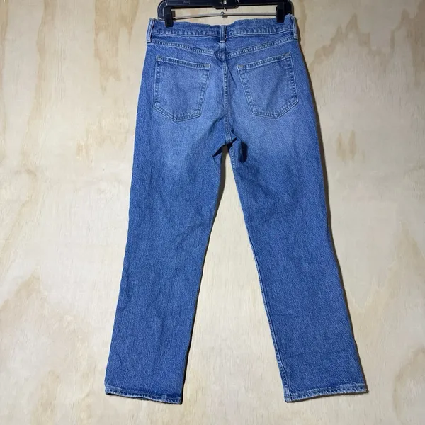 GAP Women's Cheeky Straight High Rise Jeans Size 30 10R Medium Wash Denim - Image 4