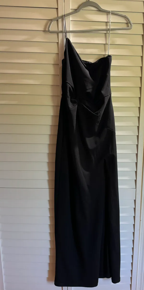 Lulus Dramatic Efforts Black One-Shoulder Knotted Maxi Dress - Image 5