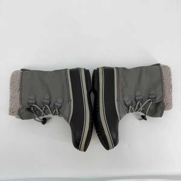 Sorel Waterproof Duck Boots Womens 7 Gray Faux‎ Fur Winter Snow - Image 4