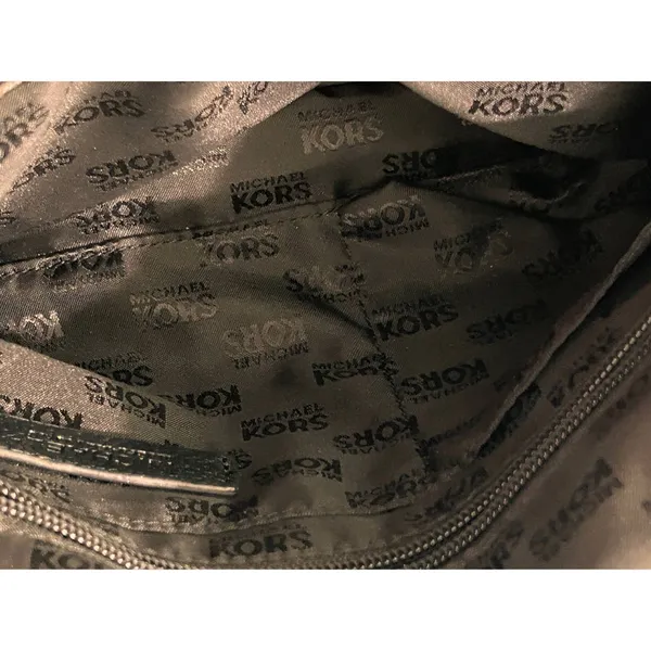 Michael Kors black Leather Studded Shoulder Bag w/partial chain strap - Image 9