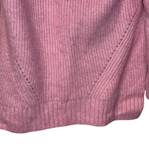 Anthropologie Pilcro Women's Sweater‎ Knit Chunky Cowl Neck Pullover Pink Medium - Image 5