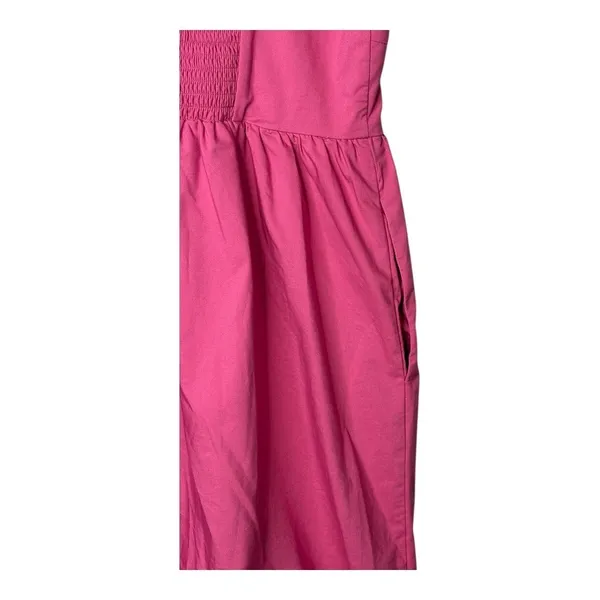 Express Fit & Flare Mini Dress Women‎ M Pink Strapless Bubble Hem Pockets Party - Image 12