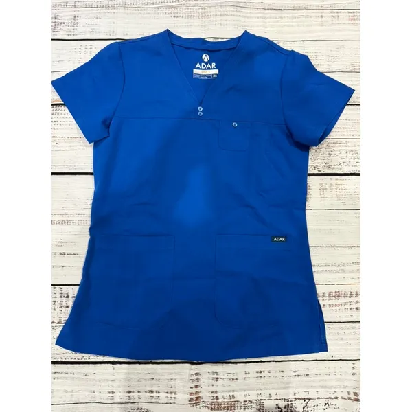 Adar Pro Women's Scrub Set XS‎ Royal Blue V-Neck Top & Pants Workwear - Image 3