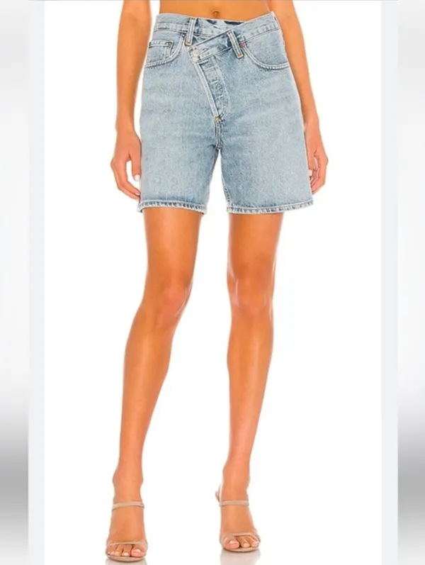 Agolde Criss Cross Jean Shorts Size 27 - Image 5