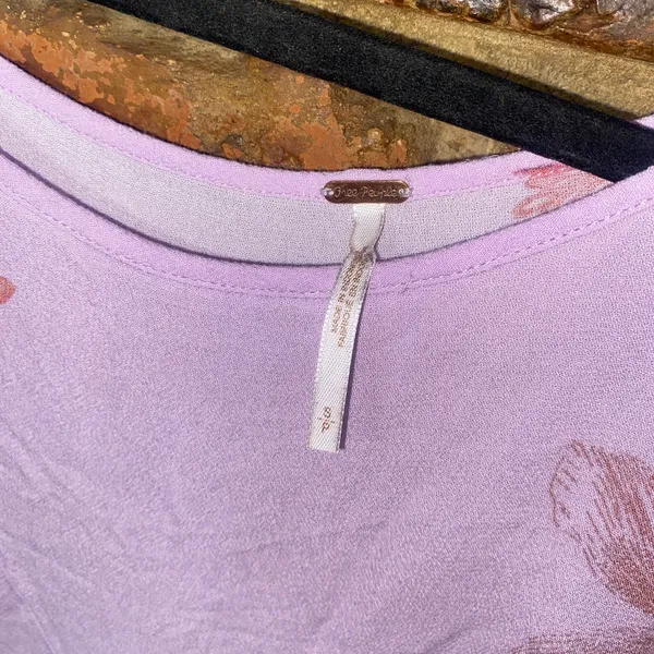 Free People Lavender Lilac Purple Floral Clear Skies Tunic Mini Dress Size Small - Image 8