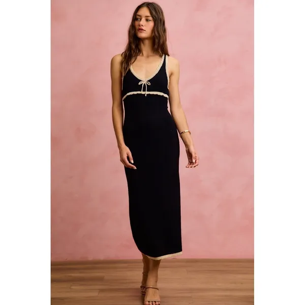 SO ME Knit Sweater Maxi Sleeveless Bodycon Resort Dress - Medium - Image 3