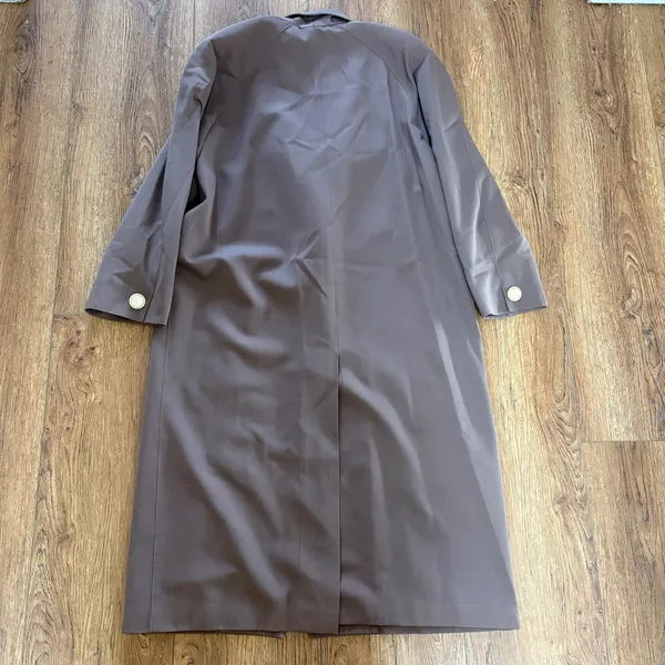 VTG 80s Linda Richards 100%‎ Wool Trench Coat Mauve Brown Made in USA sz 12 FLAW - Image 13