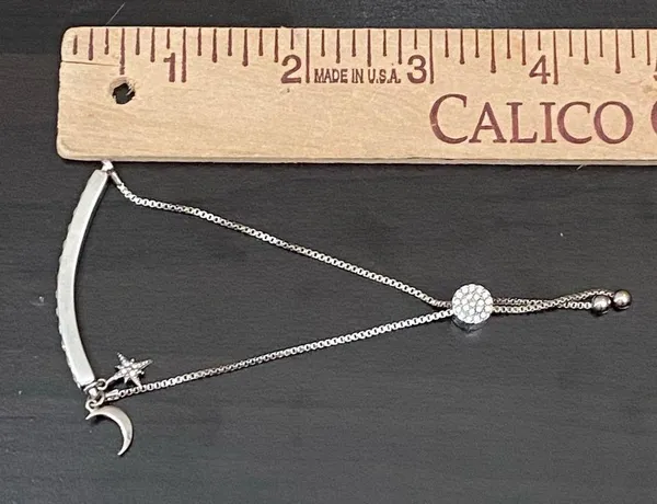 Shine Bright Swarovski Element SilverPlated Celestial Star Moon Slider Bracelet - Image 12