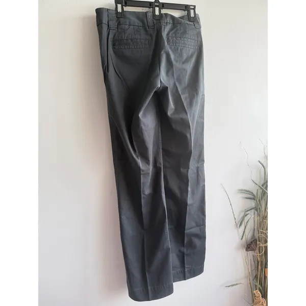 J.Crew Favorite Fit Broken-In Chino‎ Pants Womens 6T Black Wide Leg Cotton Twill - Image 3