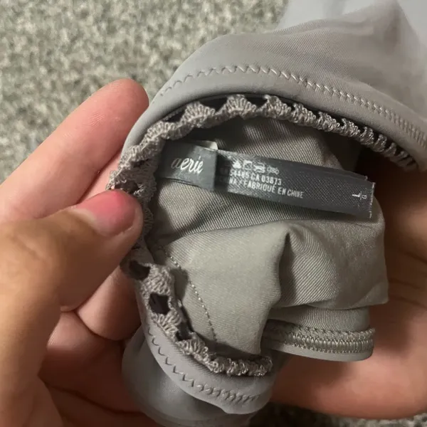 Aerie Gray Crop Fitted Swim Tank Top - Image 2