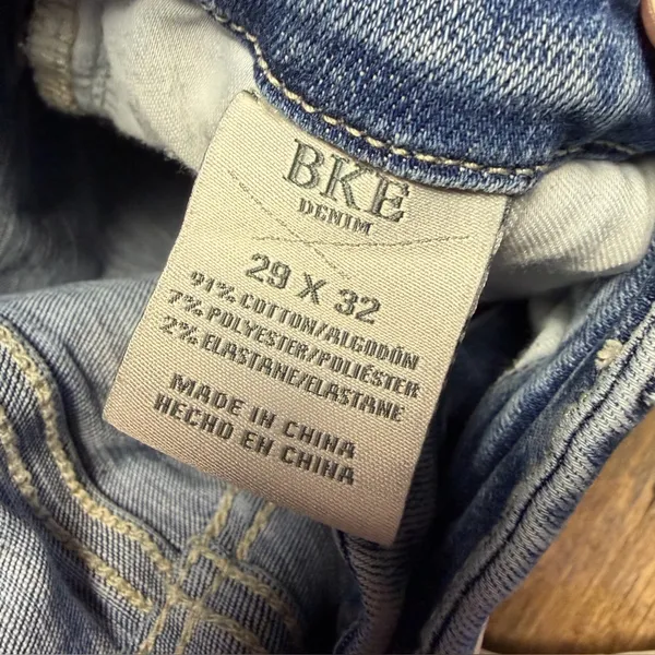 BKE Monroe Universal Upper Slim Thigh Mid Rise Skinny Jeans Women 29x32 Distress - Image 8