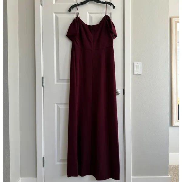 Sachin & Babi Brittany Stretch Crepe Cold-Shoulder Gown Size‎ 6 Deep Wine NWT - Image 6