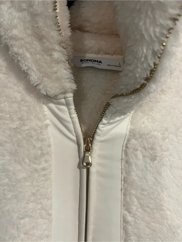 Kohl's Ivory Plush Teddy Zip - Image 2
