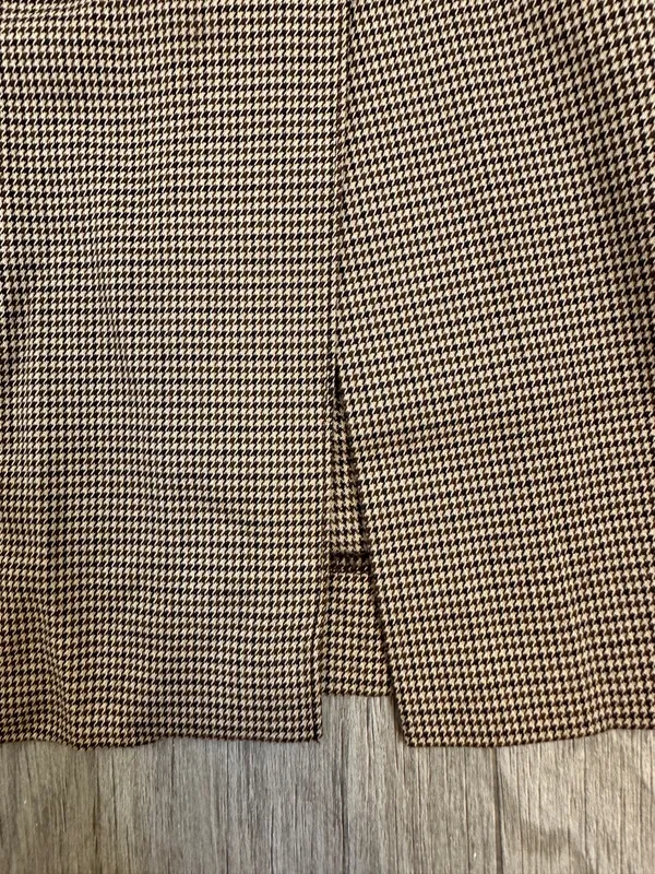 Bebe Houndstooth Pencil Midi Skirt Brown Vintage Size 4 - Image 2